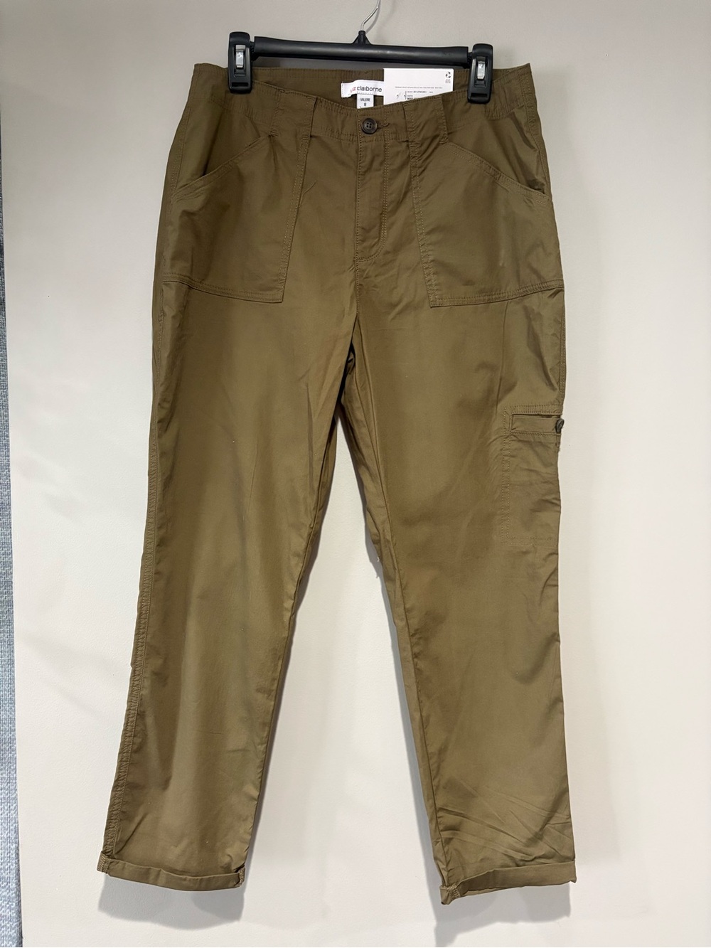 NWT Liz Claiborne Valerie Crop Pants Moss Green 8